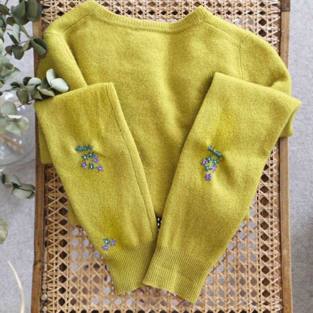 StephieAnn-jumper-with-holes-embroidery-upcycling-visible-mending-scaled