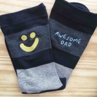Awesome dad mixed grey stripe socks stephieann