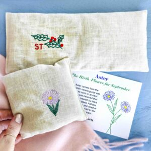 Birth Flower Linen Heat Up Wheat Bag