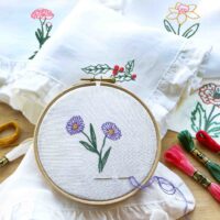 Birth Flower Embroider Your Own Napkins Kit - Thumbnail Image 1
