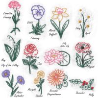 Birth Flower Embroider Your Own Napkins Kit - Thumbnail Image 6