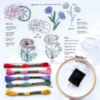 Birth Flower Embroider Your Own Napkins Kit - Thumbnail Image 2