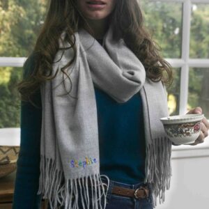 Embroidered Name Personalised Cashmere Scarf