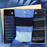 Stripy Blue new box socks