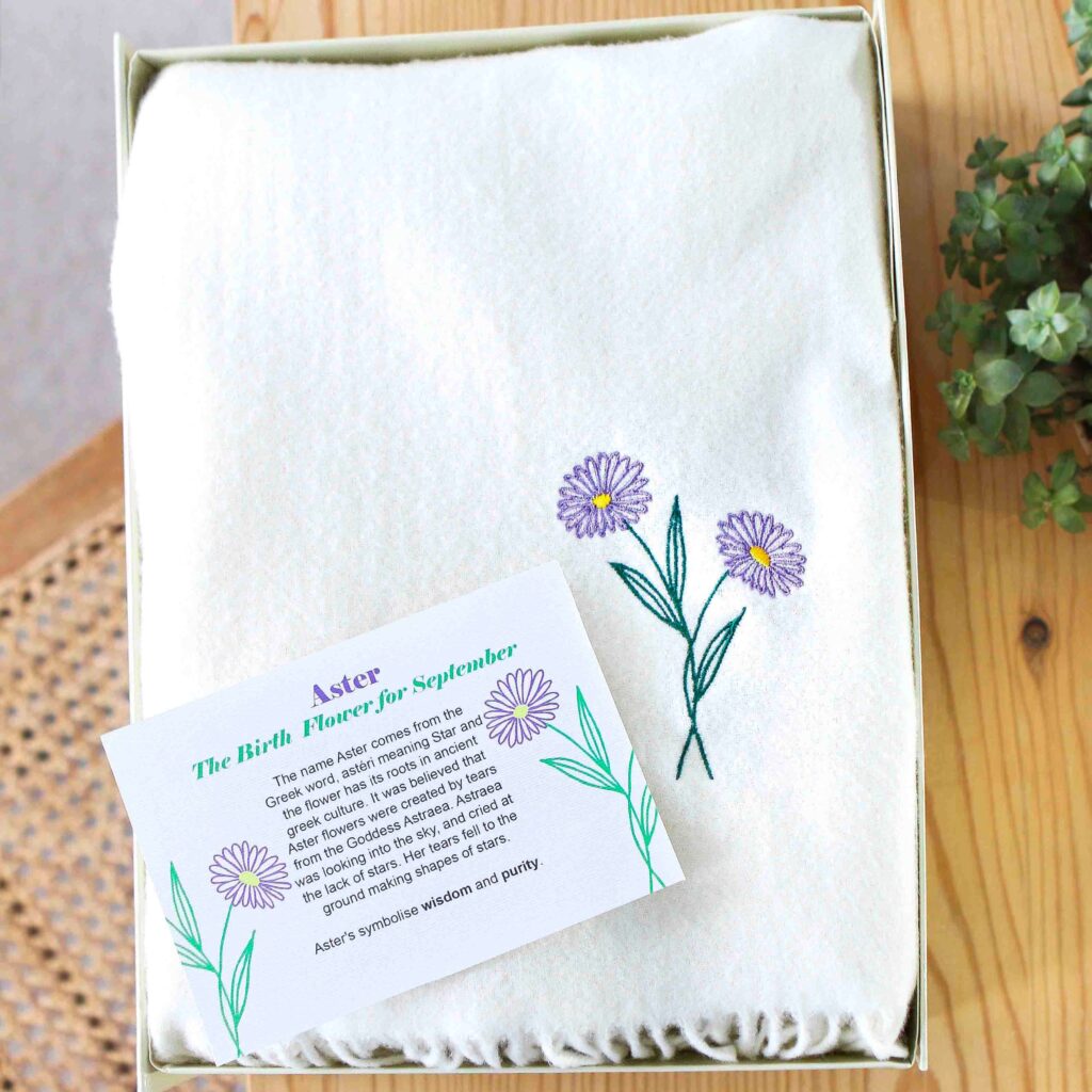 Aster Birth Flower scarf StephieAnn