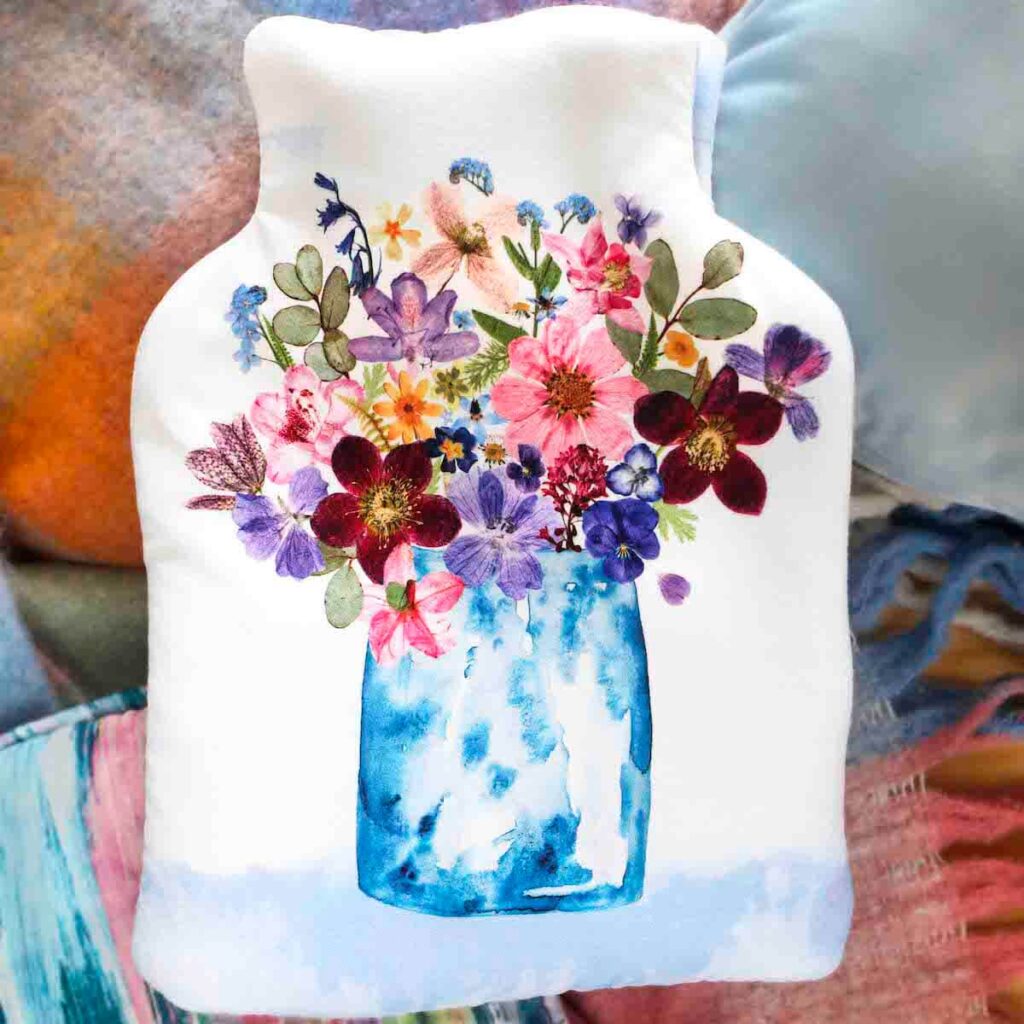 Pressed FLower Hot Water Bottle StephieAnn