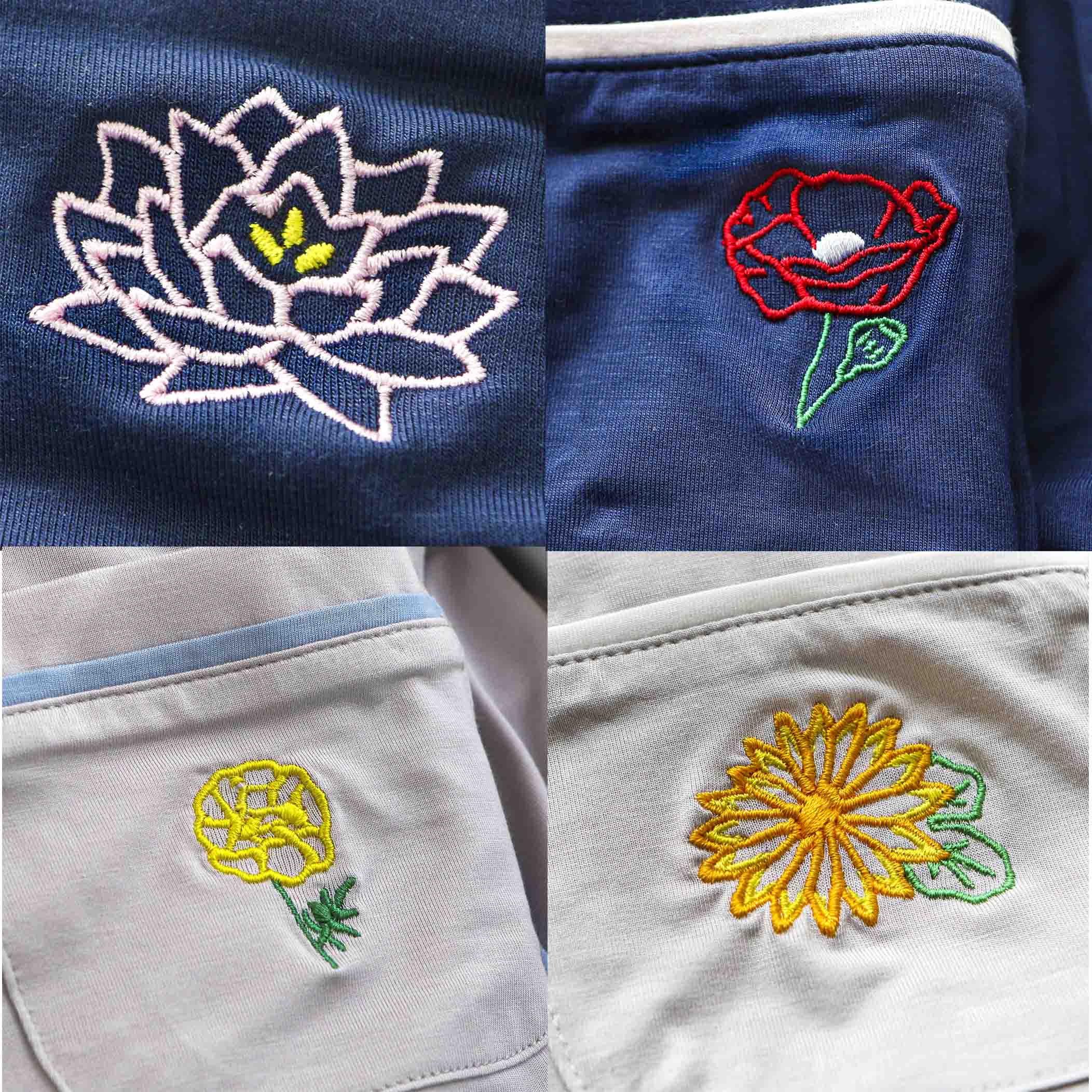 StephieAnn Pyjamas Birth flower embroidery StephieAnn Pyjamas Birth flower embroidery