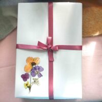 StephieAnn floral pressed flower gift wrapping