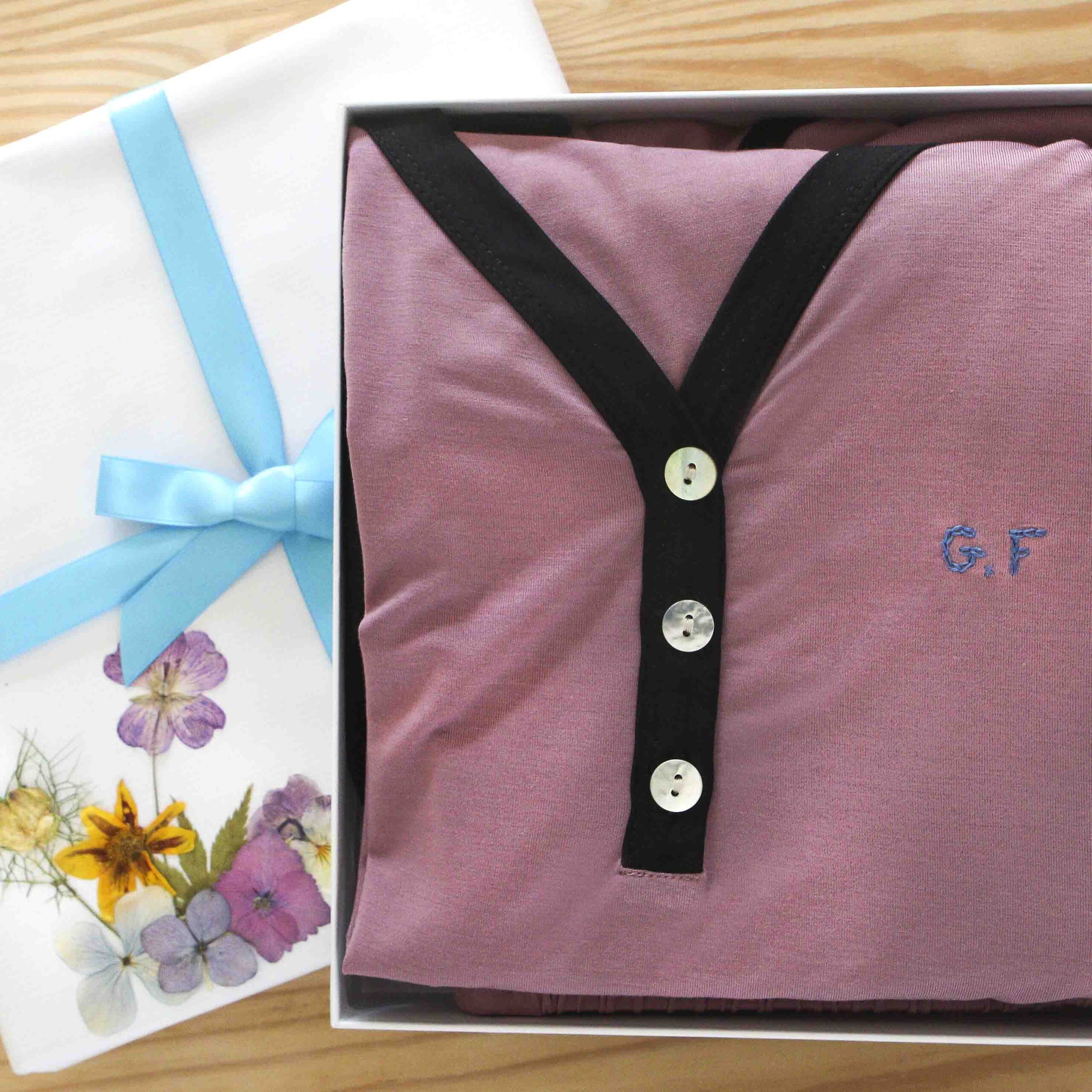 Pink V-Neck personalised pyjamas StephieAnn