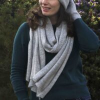 Grey hat scarf gloves gift set StephieAnn