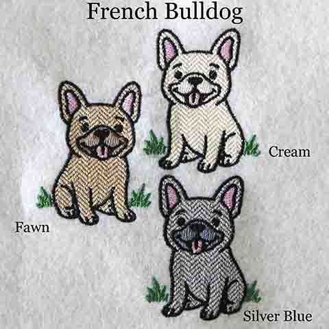 Embroidered pet French bulldog dog personalised in Brighton Embroidered pet French bulldog dog personalised in Brighton