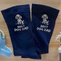 Personalised dog socks embroidered with custom pet design in bamboo fabric – gift for dog mums and dads Personalised dog socks embroidered with custom pet design in bamboo fabric – gift for dog mums and dads