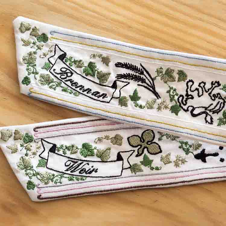 Hand tieing ceremony Custom embroidered wedding Brighton StephieAnn