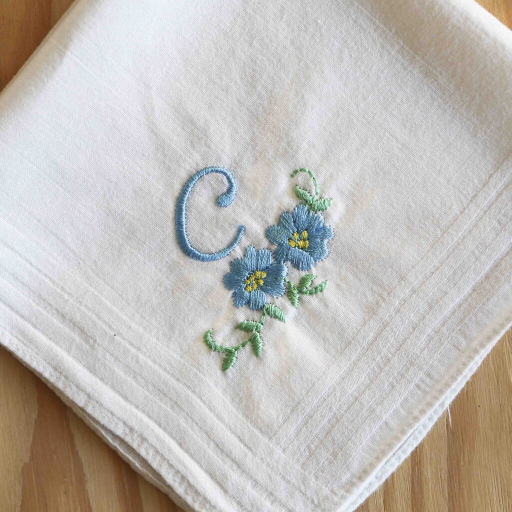 Custom Embroidered Wedding Handkerchief Brighton