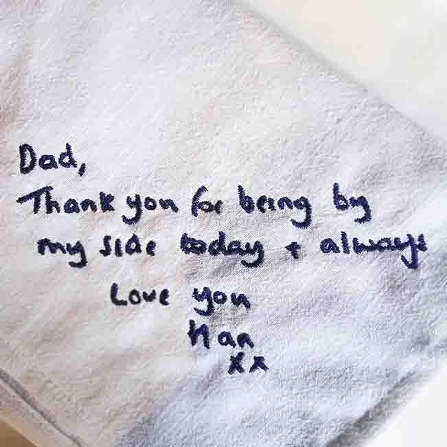 StephieAnn embroidered wedding napkin gift Sussex