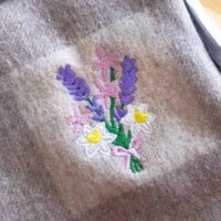Birth flower scarf Embroidery Birthday gift