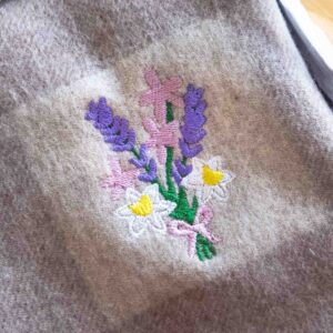 Birth flower scarf Embroidery Birthday gift Birth flower scarf Embroidery Birthday gift