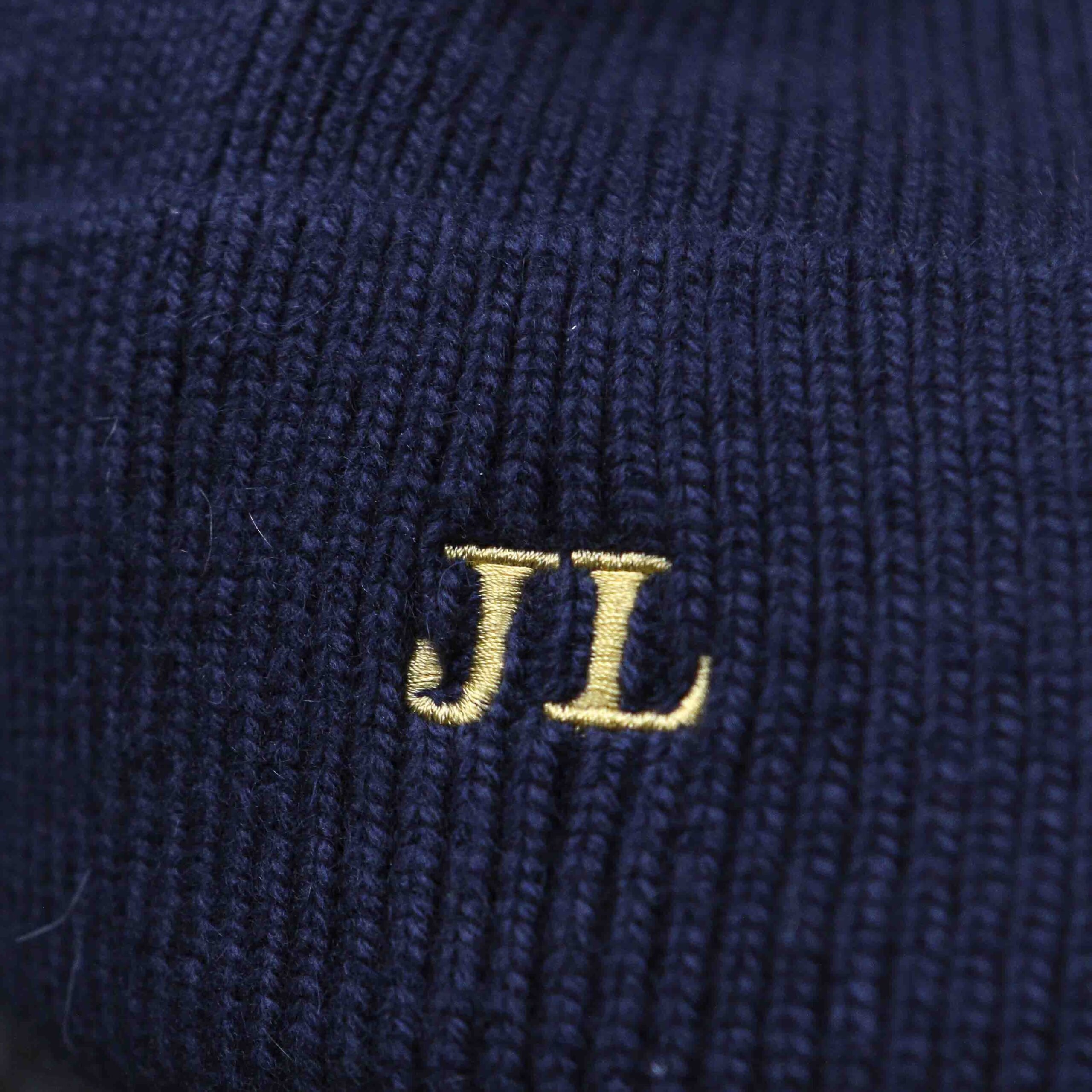 Navy Hat with gold initials Navy Hat with gold initials