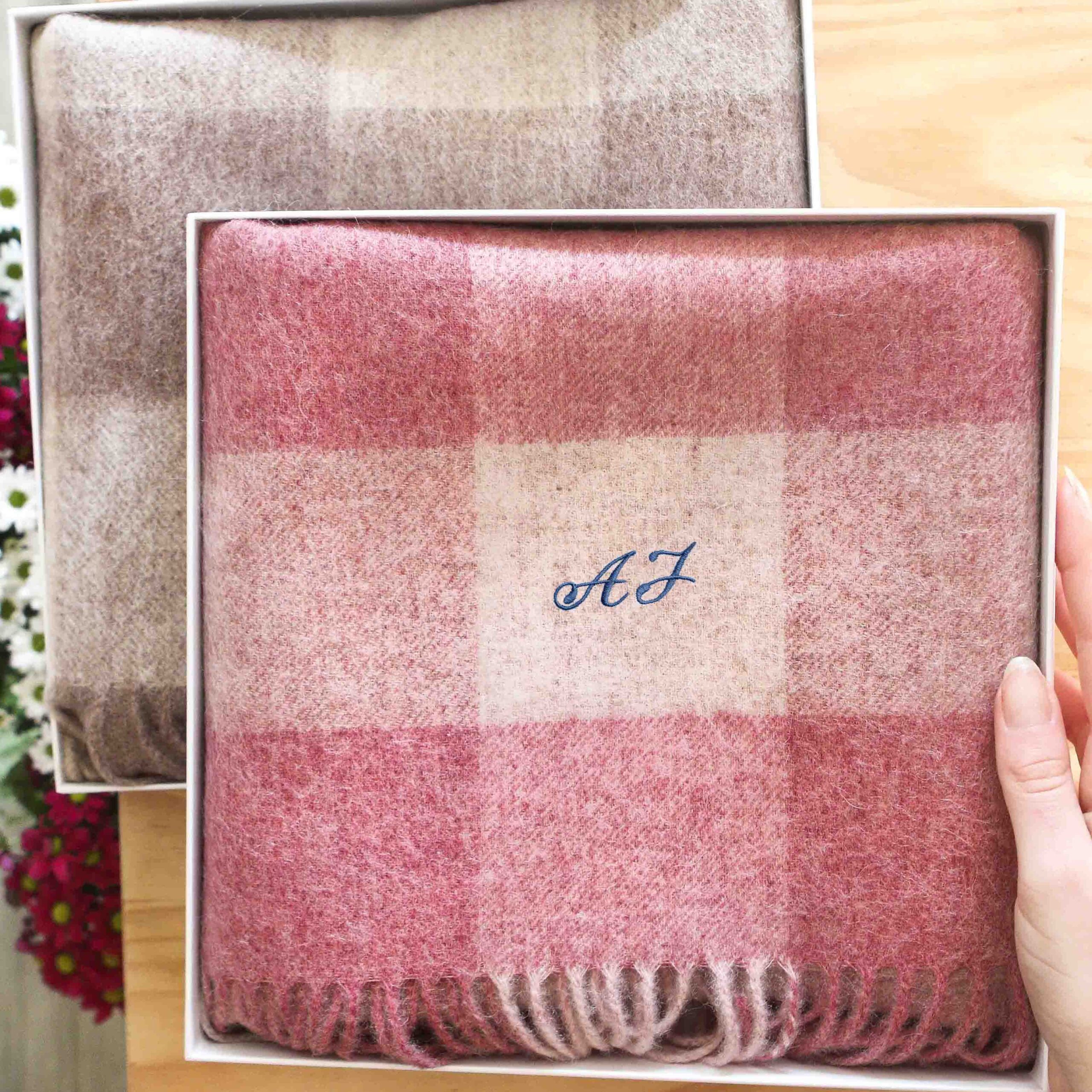 Wool check scarf Personlised StephieAnn