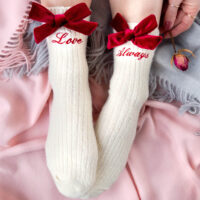 Valentines Personalised Cashmere Bed Socks Gift For Her Valentines Personalised Cashmere Bed Socks Gift For Her